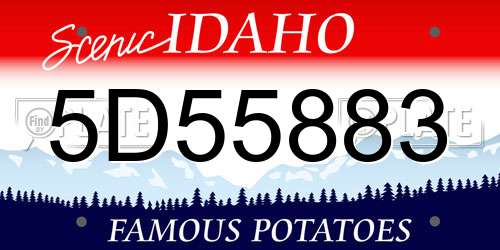 5D55883 Idaho License Plate