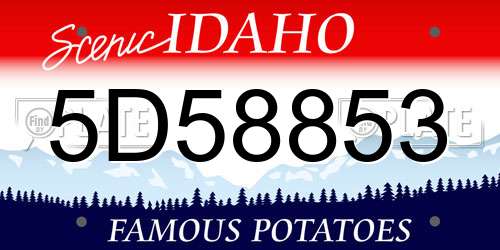 5D58853 Idaho License Plate