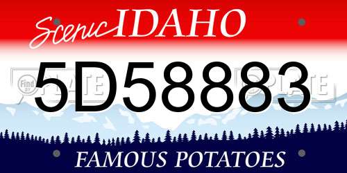 5D58883 Idaho License Plate