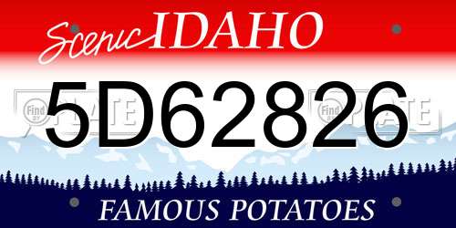5D62826 Idaho License Plate