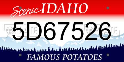 5D67526 Idaho License Plate