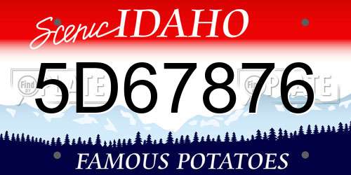 5D67876 Idaho License Plate