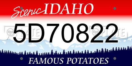 5D70822 Idaho License Plate