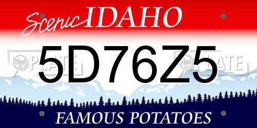 5D76Z5 Idaho License Plate