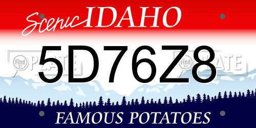 5D76Z8 Idaho License Plate