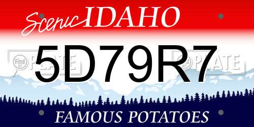 5D79R7 Idaho License Plate