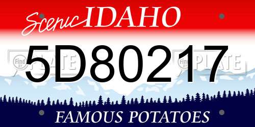5D80217 Idaho License Plate