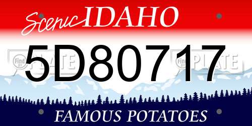 5D80717 Idaho License Plate