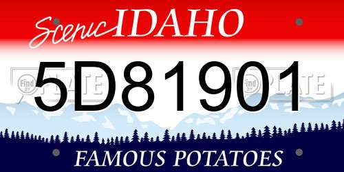 5D81901 Idaho License Plate