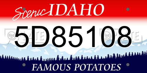 5D85108 Idaho License Plate