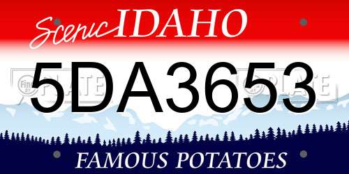 5DA3653 Idaho License Plate