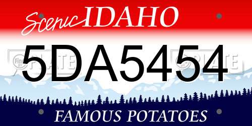 5DA5454 Idaho License Plate