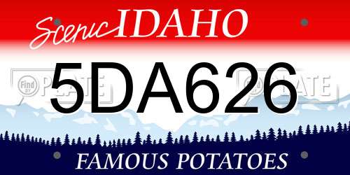 5DA626 Idaho License Plate