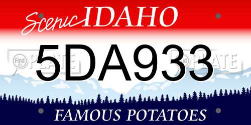 5DA933 Idaho License Plate