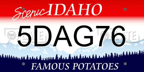 5DAG76 Idaho License Plate