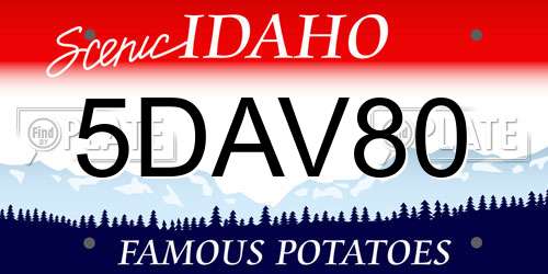 5DAV80 Idaho License Plate