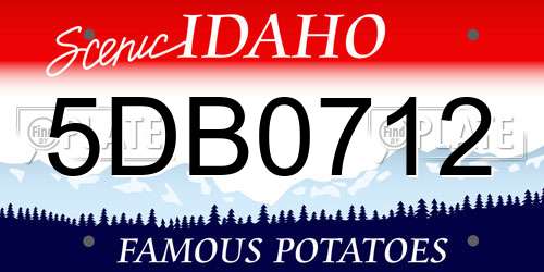 5DB0712 Idaho License Plate