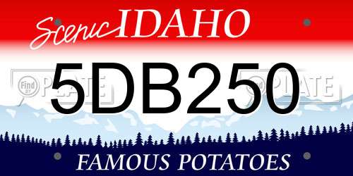 5DB250 Idaho License Plate