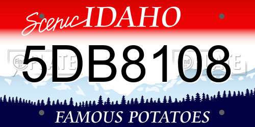 5DB8108 Idaho License Plate