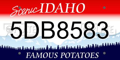 5DB8583 Idaho License Plate