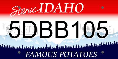 5DBB105 Idaho License Plate