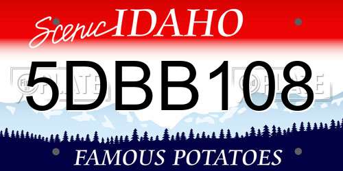 5DBB108 Idaho License Plate