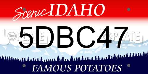 5DBC47 Idaho License Plate