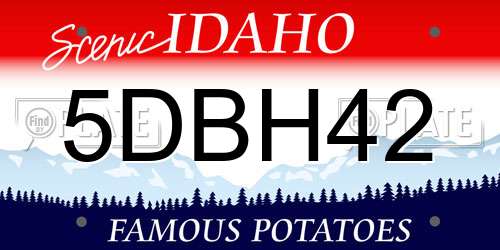 5DBH42 Idaho License Plate