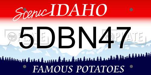 5DBN47 Idaho License Plate