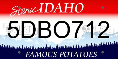 5DBO712 Idaho License Plate