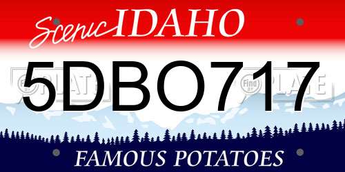 5DBO717 Idaho License Plate