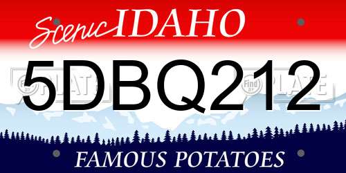 5DBQ212 Idaho License Plate