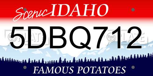 5DBQ712 Idaho License Plate