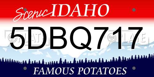 5DBQ717 Idaho License Plate