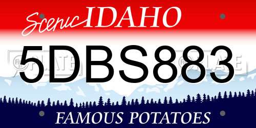 5DBS883 Idaho License Plate