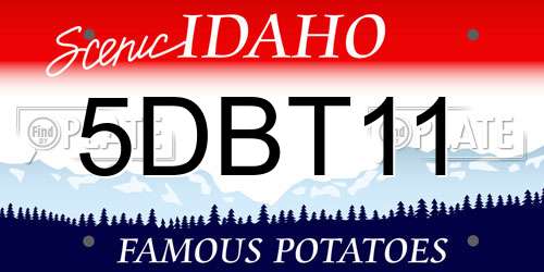 5DBT11 Idaho License Plate