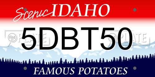 5DBT50 Idaho License Plate