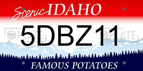 5DBZ11 Idaho License Plate