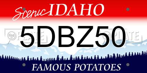 5DBZ50 Idaho License Plate