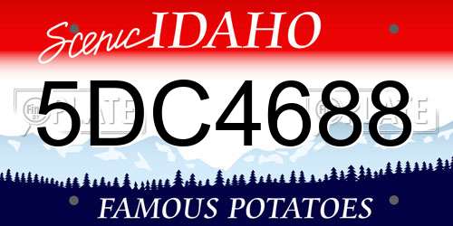 5DC4688 Idaho License Plate