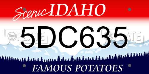 5DC635 Idaho License Plate