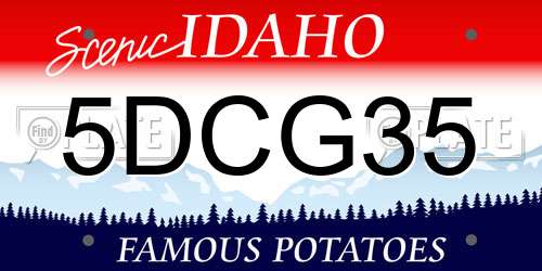 5DCG35 Idaho License Plate