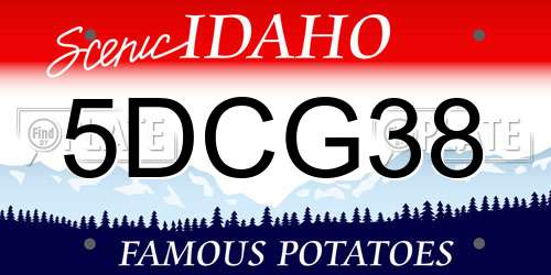 5DCG38 Idaho License Plate