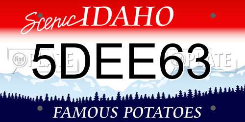 5DEE63 Idaho License Plate