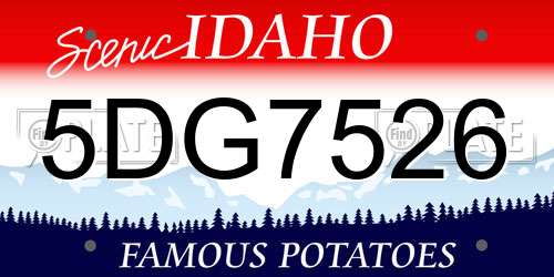 5DG7526 Idaho License Plate