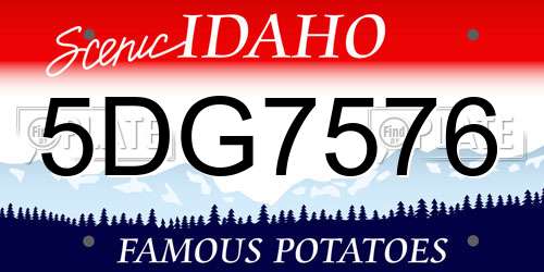 5DG7576 Idaho License Plate