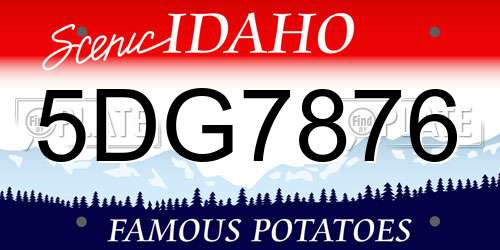 5DG7876 Idaho License Plate