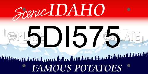 5DI575 Idaho License Plate