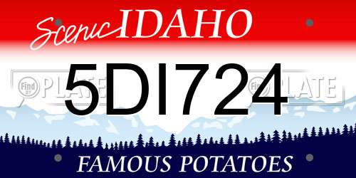 5DI724 Idaho License Plate