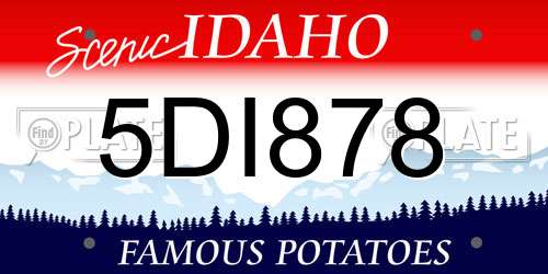 5DI878 Idaho License Plate